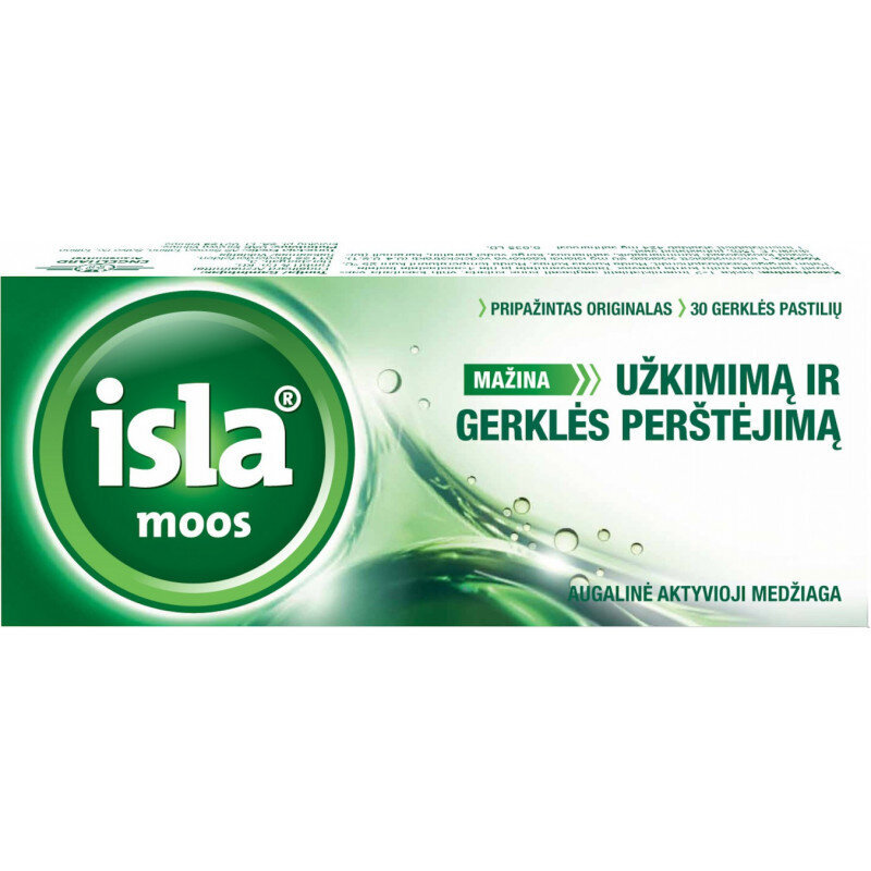 Pastilės gerklei Isla-Moos, 30 pastilių kaina ir informacija | Vitaminai, maisto papildai, preparatai gerai savijautai | pigu.lt