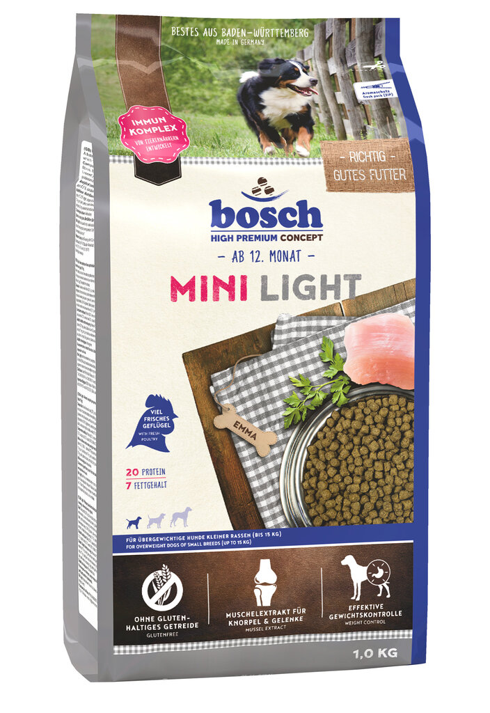 Bosch Petfood Mini Light (High Premium) 1kg цена и информация | Sausas maistas šunims | pigu.lt