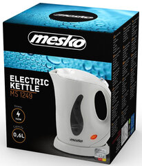 Mesko Cordless Kettle mini MS 1249  Standard kettle, Plastic, White, 760 W, 0.6 L, цена и информация | Электрочайники | pigu.lt
