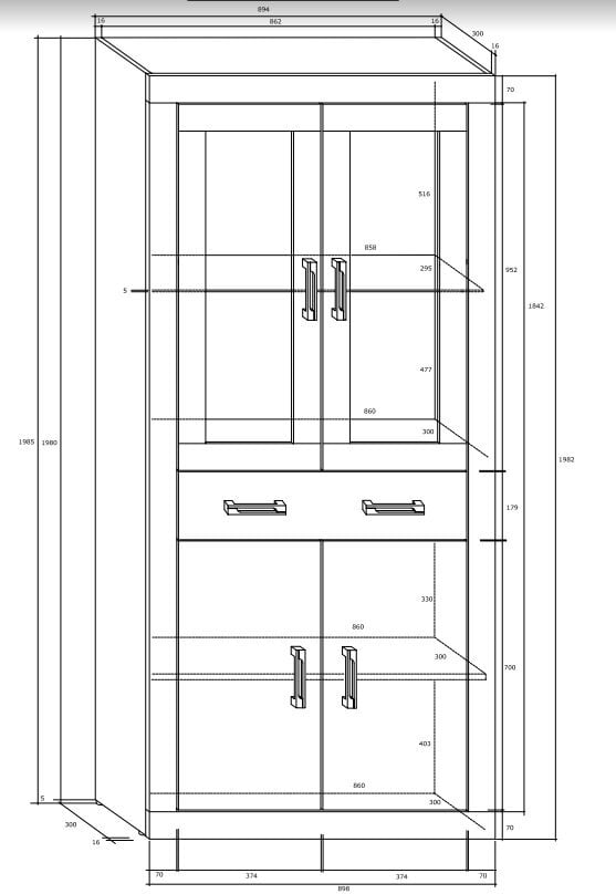 Vitrina Verin 2DSW, balta/juoda цена и информация | Vitrinos, indaujos | pigu.lt