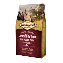 Сухой корм для кошек Carni Love с мясом ягненка и кабана, 2 кг цена и информация | Сухой корм для кошек | pigu.lt