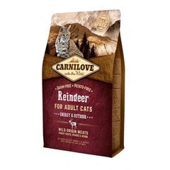 Сухой корм Carni Love c мясом оленя и кабана для взрослых, на открытом воздухе живущих кошек, 400 г цена и информация | Сухой корм для кошек | pigu.lt