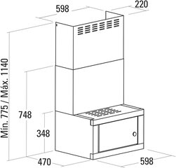 CATA Hood Chorus  Wall mounted, Energy efficiency class E, Width 60 cm, 400 m³ цена и информация | Вытяжки на кухню | pigu.lt