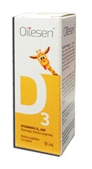 Maisto papildas Oilesen Vitaminas D3 400 aliejinis tirpalas, 10 ml kaina ir informacija | Vitaminai, maisto papildai, preparatai imunitetui | pigu.lt