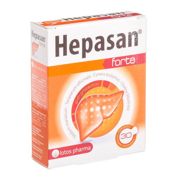 Maisto papildas Hepasan Forte, 30 kapsulių kaina ir informacija | Vitaminai, maisto papildai, preparatai gerai savijautai | pigu.lt
