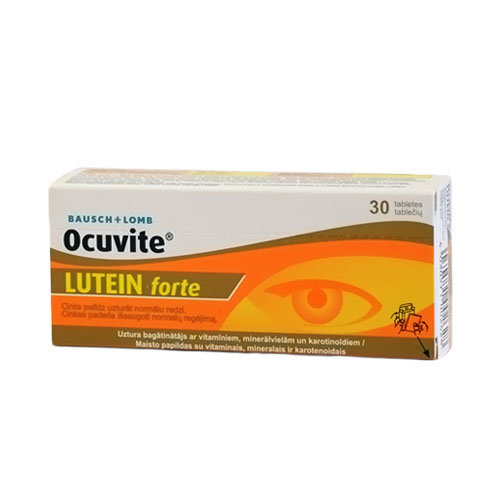 Maisto papildas Ocuvite Lutein Forte, 30 tablečių kaina ir informacija | Vitaminai, maisto papildai, preparatai gerai savijautai | pigu.lt