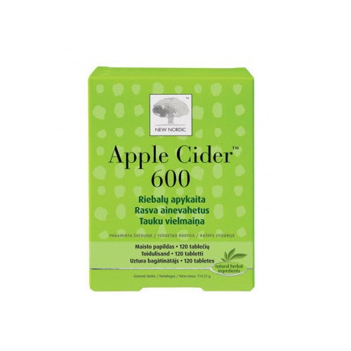 Maisto papildas svoriui kontroliuoti Apple Cider™ 600, 120 vnt. kaina ir informacija | Vitaminai, maisto papildai, preparatai grožiui | pigu.lt