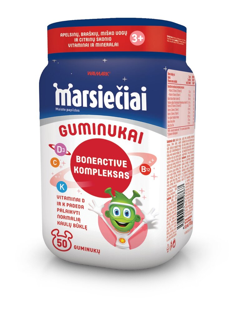 Maisto papildas Marsiečiai guminukai BoneActive, 50 guminukų цена и информация | Vitaminai, maisto papildai, preparatai imunitetui | pigu.lt