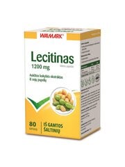 Maisto papildas Lecitinas 1200 mg, 80 kapsulių kaina ir informacija | Vitaminai, maisto papildai, preparatai gerai savijautai | pigu.lt