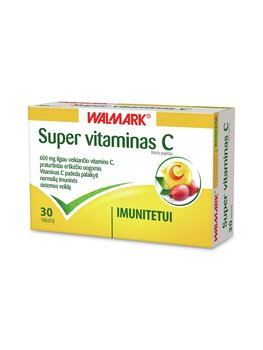 Пищевая добавка Супер Витамин С 600 мг, 30 таблеток цена и информация | Витамины, пищевые добавки, препараты для иммунитета | pigu.lt
