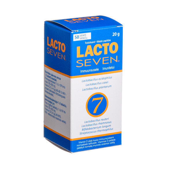 Maisto papildas Lactoseven tabletės, N50 kaina ir informacija | Vitaminai, maisto papildai, preparatai imunitetui | pigu.lt