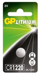 Батарейка GP Lithium CR1220 (DL1220), 1 шт. цена и информация | Батарейки | pigu.lt