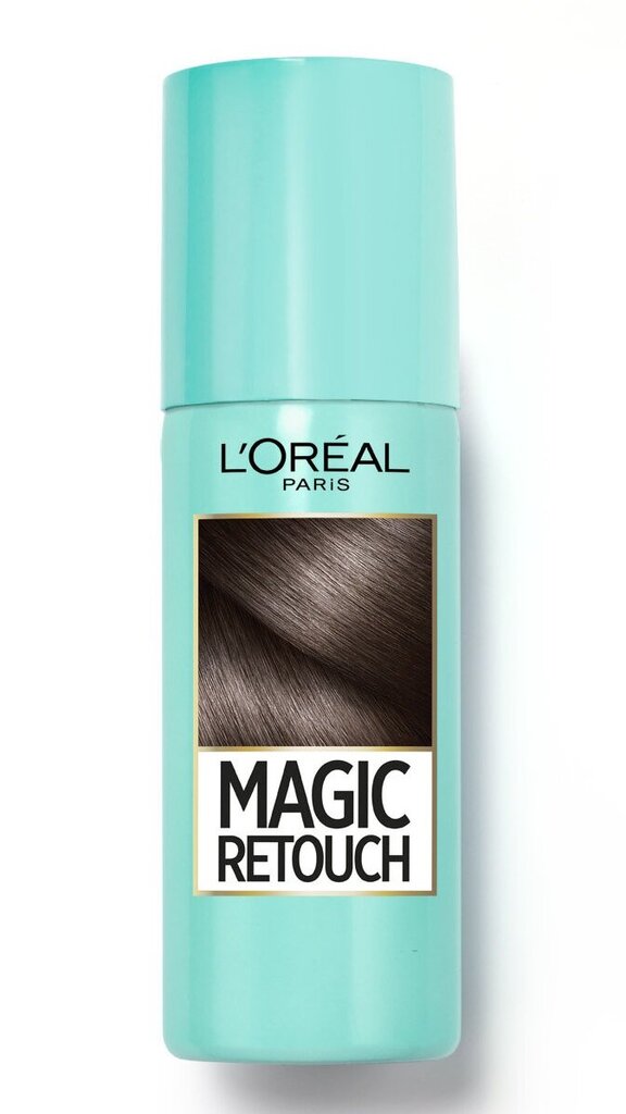 Ataugusias šaknis paslepiantis purškiklis L'Oreal Paris Magic Retouch Dark Brown, 75 ml цена и информация | Plaukų dažai | pigu.lt