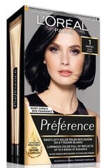 Стойкая краска для волос L'Oreal Paris Preference, 1 Napoli цена и информация | Краска для волос | pigu.lt