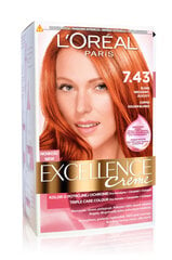 Ilgalaikiai plaukų dažai su trejopa apsauga L'Oreal Paris Excellence Creme 172 ml, Copper Blonde kaina ir informacija | L'Oréal Paris Plaukų priežiūrai | pigu.lt