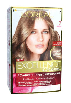 Ilgalaikiai plaukų dažai su trejopa apsauga L'Oreal Paris Excellence Creme 172 ml, Blonde kaina ir informacija | Plaukų dažai | pigu.lt