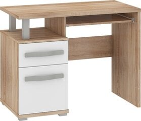 Rašomasis stalas Angel 1D1S, baltos/ąžuolo spalvos kaina ir informacija | Kompiuteriniai, rašomieji stalai | pigu.lt