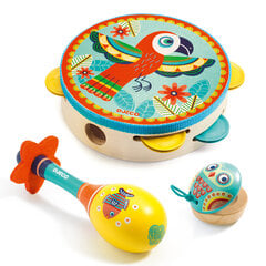 Набор музыкальных инструментов - Бубен, маракасы, кастаньеты, Djeco Animambo DJ06016 цена и информация | Развивающие игрушки | pigu.lt