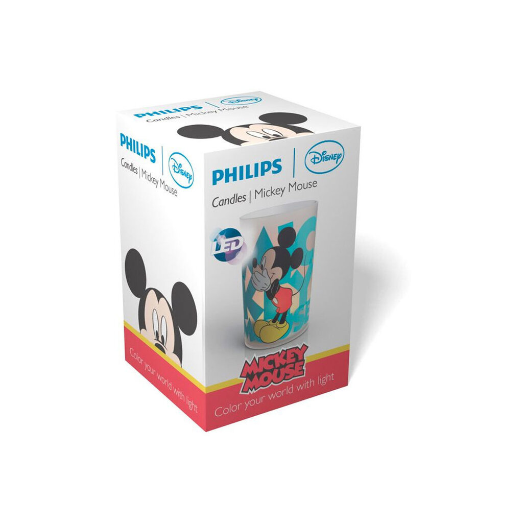 Philips Disney Mickey Mouse Led žvakė su Li-Ion baterija ir jungikliu, 10 cm цена и информация | Žvakės, Žvakidės | pigu.lt