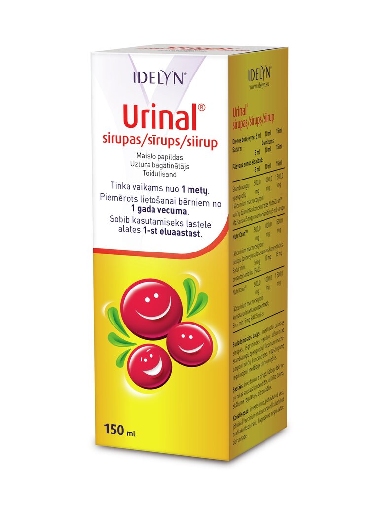 Maisto papildas Urinal sirupas, 150 ml kaina ir informacija | Vitaminai, maisto papildai, preparatai gerai savijautai | pigu.lt