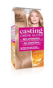 Краска для волос L'Oreal Paris Casting Creme Gloss 801 Satin Blonde цена и информация | Краска для волос | pigu.lt