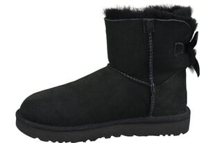 Aulinukai moterims UGG Mini Bailey Bow II, juodi kaina ir informacija | Moteriški aulinukai, ilgaauliai batai | pigu.lt