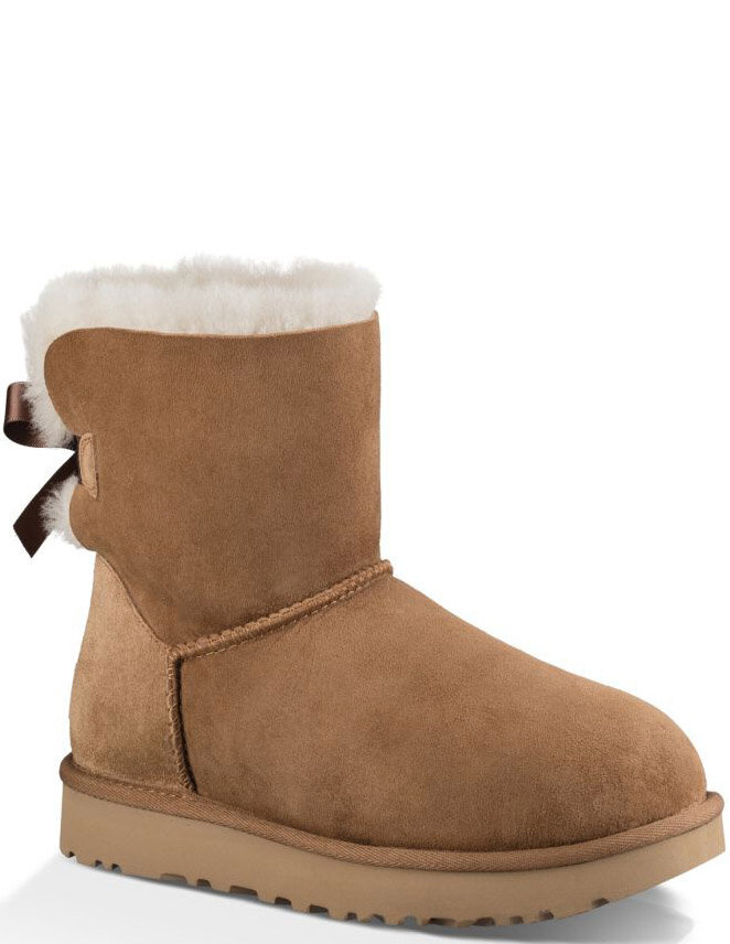 UGG žieminiai batai moterims Mini Bailey Bow II 1016501, rudi kaina ir informacija | Aulinukai, ilgaauliai batai moterims | pigu.lt
