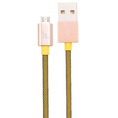 hoco UPM08 Metal Carbon micro USB кабель Желтый цена и информация | Кабели для телефонов | pigu.lt