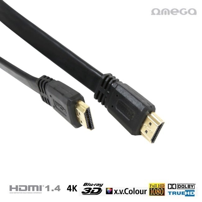 Omega HDMI v.1.4, 5 m kaina ir informacija | Kabeliai ir laidai | pigu.lt
