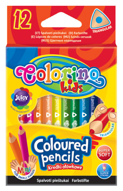 Spalvoti pieštukai Colorino Kids, 12 vnt. kaina ir informacija | Piešimo, tapybos, lipdymo reikmenys | pigu.lt