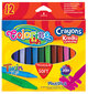 Tribriaunės vaškinės kreidelės Colorino Kids, 12 spalvų kaina ir informacija | Piešimo, tapybos, lipdymo reikmenys | pigu.lt