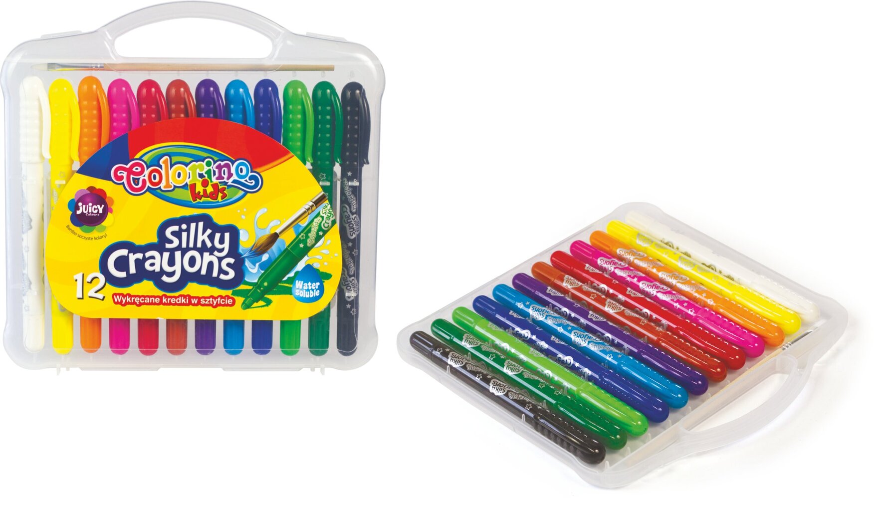 Flomasteriai Colorino Silky Crayons, 12 spalvų цена и информация | Piešimo, tapybos, lipdymo reikmenys | pigu.lt