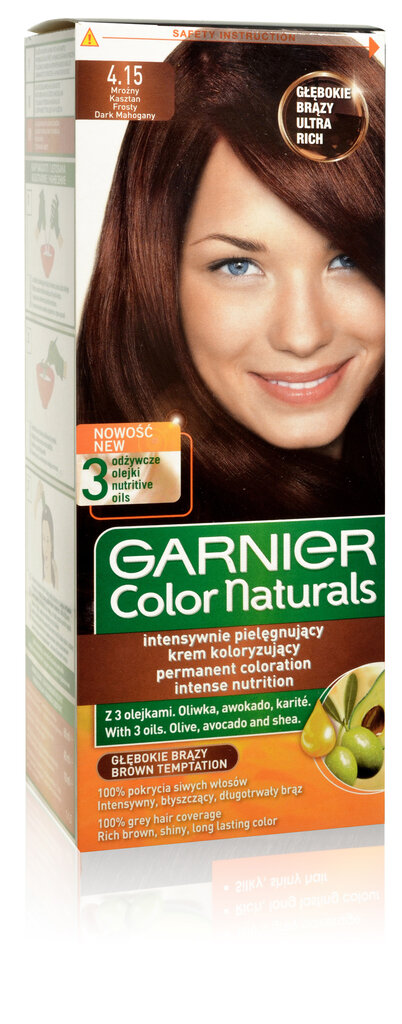 Ilgalaikiai plaukų dažai Garnier Color Naturals, Frosty Dark Mahogany цена и информация | Plaukų dažai | pigu.lt