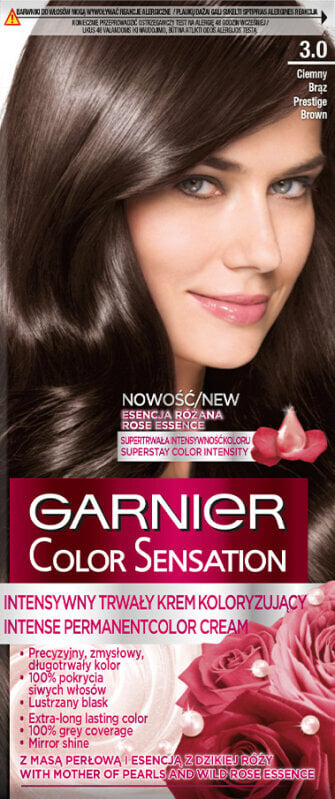 Ilgalaikiai plaukų dažai Garnier Color Sensation 110 ml, 3.0 Prestige Brown kaina ir informacija | Plaukų dažai | pigu.lt
