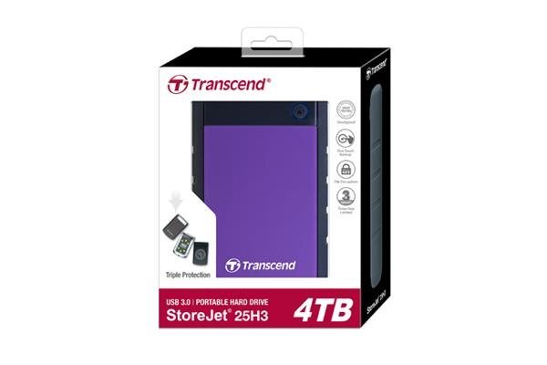 Transcend StoreJet 25H3 4TB 2,5" USB 3.0 kaina ir informacija | Išoriniai kietieji diskai (SSD, HDD) | pigu.lt