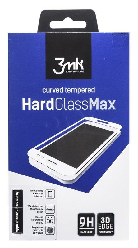 Grūdinto stiklo ekrano apsauga 3MK HardGlass Max, skirta iPhone 7 Plus telefonui, juoda цена и информация | Apsauginės plėvelės telefonams | pigu.lt