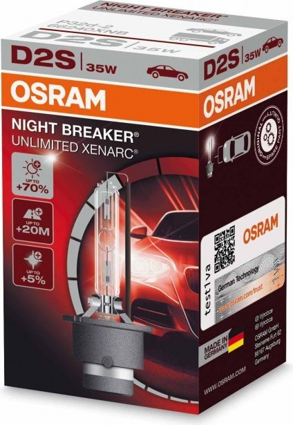 Automobilinė ksenon lemputė Osram Xenarc Night Breaker Unlimited D2S, 35W P32D-2 kaina ir informacija | Automobilių lemputės | pigu.lt