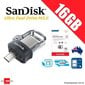SanDisk Ultra Dual m3.0 16GB kaina ir informacija | USB laikmenos | pigu.lt