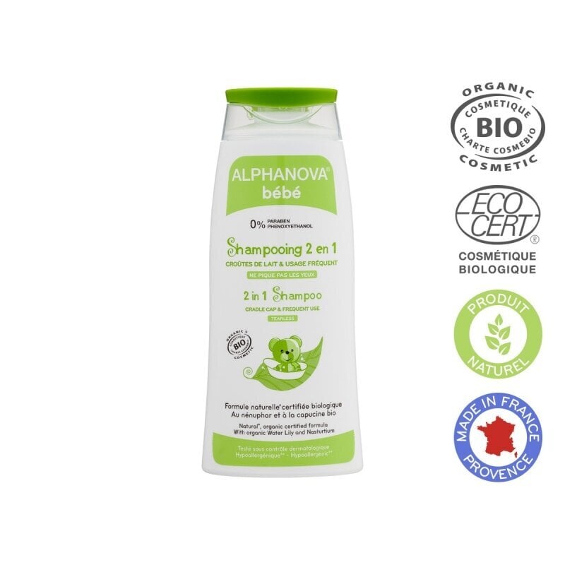 Ekologiškas švelnus Bio šampūnas 2 in 1 Alphanova Bebe, 200 ml kaina ir informacija | Kosmetika vaikams ir mamoms | pigu.lt