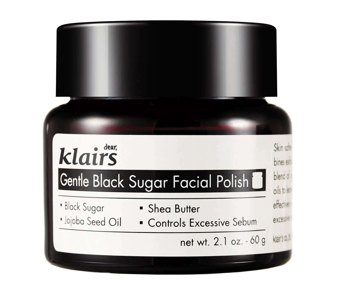 Veido šveitiklis su juoduoju cukrumi Klairs Gentle Black Sugar Facial Polish 110 g цена и информация | Veido prausikliai, valikliai | pigu.lt