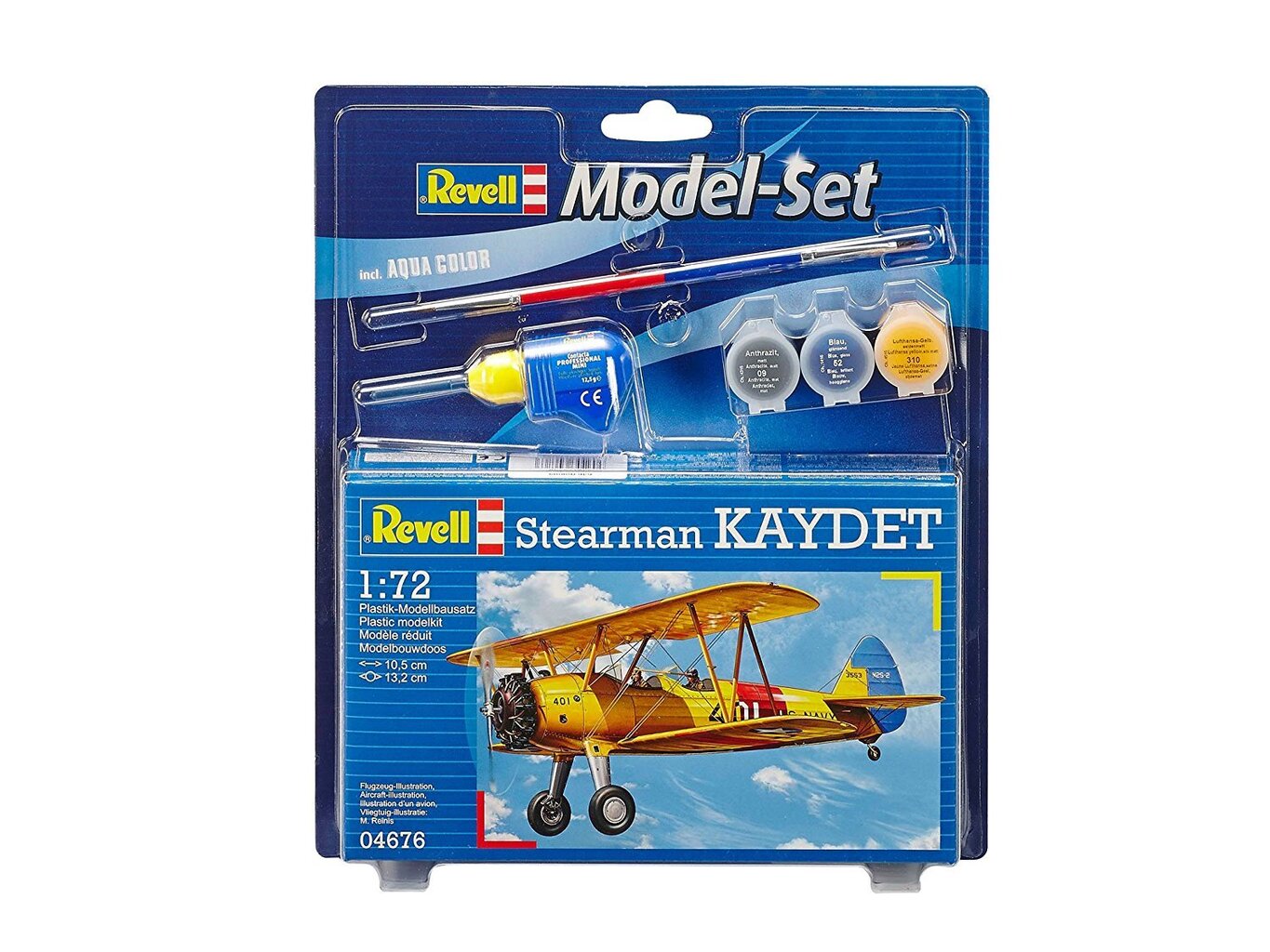 Revell - Stearman Kaydet dovanų komplektas, 1/72, 64676 цена и информация | Žaislai berniukams | pigu.lt