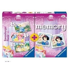 Набор пазлов и игра Memory Ravensburger Принцессы, 07228 цена и информация | Пазлы | pigu.lt