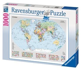 Пазл Ravensburger политическая карта мира, 1000 деталей цена и информация | Пазлы | pigu.lt