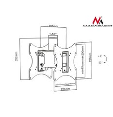 Кронштейн Maclean MC-702 23-42'' PROFI MARKET SYSTEM цена и информация | Кронштейны и крепления для телевизоров | pigu.lt