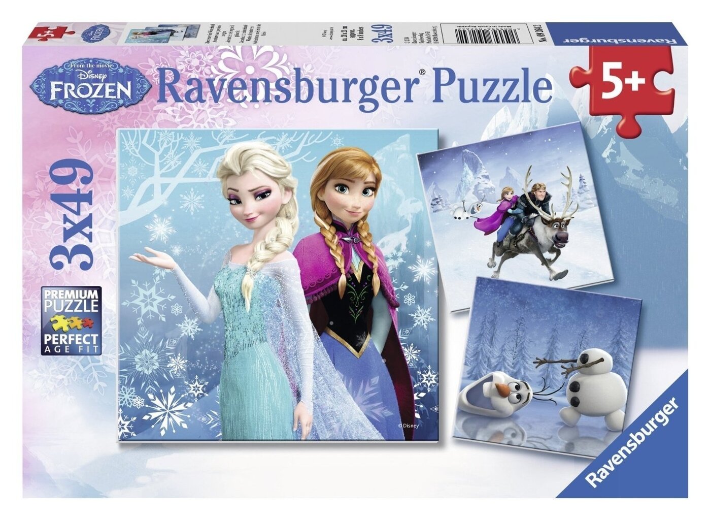 Dėlionių rinkinys Ravensburger Ledo šalis (Frozen) Žiemos nuotykiai 3x49 detalės, 092642 цена и информация | Dėlionės (puzzle) | pigu.lt