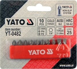 Atsuktuvo antgalių rinkinys Yato, 10vnt. kaina ir informacija | Mechaniniai įrankiai | pigu.lt
