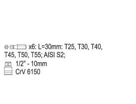 Antgalių rinkinys Torx Tamperproof Yato, 7vnt. kaina ir informacija | Mechaniniai įrankiai | pigu.lt