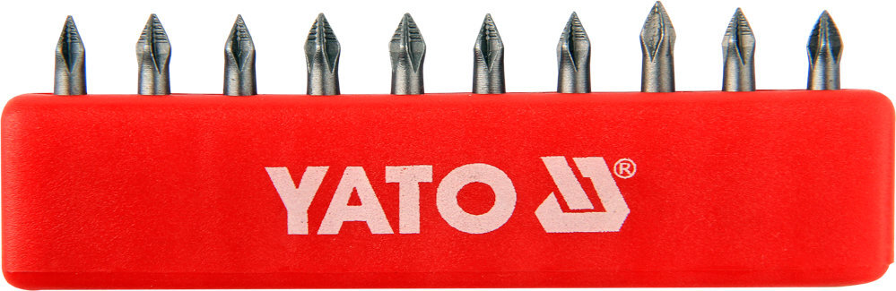 Atsuktuvo antgalių rinkinys Yato PH0x25mm 1/4", 10vnt. kaina ir informacija | Mechaniniai įrankiai | pigu.lt