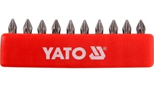 Комплект насадок YATO PH1x25мм 1/4 ", 10 шт. цена и информация | Механические инструменты | pigu.lt