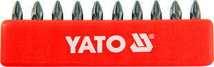 Комплект насадок YATO PZ1x25 мм 1/4 ", 10 шт. цена и информация | Механические инструменты | pigu.lt